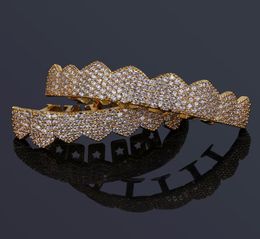 Diamond Teeth Grillz Luxury Designer Jewelry Mens Silver Gold Teeth Grills Hip Hop Iced Out Bling Charms Fashion Accessories Chris3934521