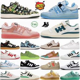 forum Low 84 Forums 30th Anniversary Teal bunny Green pink Celtics Crew Green peach ice blue White Wild man woman Casual Shoes T3qV#