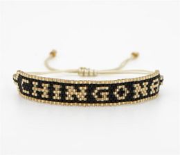 SHINUSBOHO MIYUKI Beads Bracelet CHINGONAPower Letter Pulseras Mujer Moda 2019 Mexican Men Bracelet Women Jewellery Handmade6563368