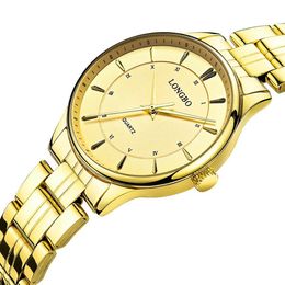 2020 LONGBO Quartz Watch lovers Watches Women Men Couple Analogue Watches Leather Wristwatches Fashion Casual Watches Gold 1 pcs 8023006