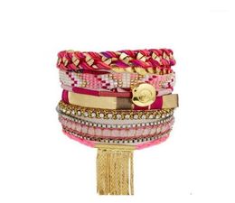 B02002B Beach Hipanema Bohemian Ethnic Multilayer Vintage New Beads Bracelets Boho Statement Tassel Pearl Charms Wrap Bracelet16085416594