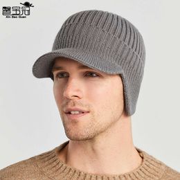 9106 Men's Thickened Woolen Autumn and Winter Outdoor Warmth Ear Protection Knitted Hat