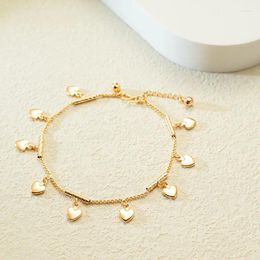 Anklets Jewelry Women's 24k Gold Plated Geometric Simple Love Pendant Fashion Anklet For Women