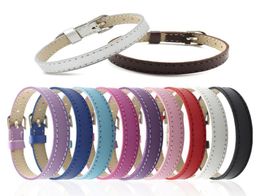 10PCS 8MM Artificial Leather DIY Wristband Bracelets femme Mix Colour Charms Leather Bracelet Fit Slide Letter charms LSBR015109564731