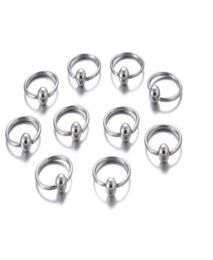 10Pcsset Nose Ring piercing body Jewellery Steel Hoop Ring Closure For Lip Ear Nose silver plated Ball Body Jewelry6373807