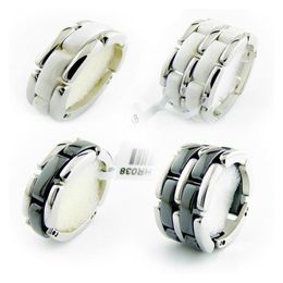 Fashion Jewelry Women Love Ring Double Row And Single Row Black White Ceramic Rings For Women Men Plus Big Size 10 11 12 Wedding R2443