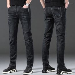 Men's Jeans 2024 Classic Casual Fashion Slim Fit Versatile Retro Blue Black Solid Quality Elastic Comfort High-quality