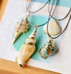 Natural Style Jewellery Seashell Colour Cowrie Shells CONCH Gold Border Travel Commemorative Women039s Collar Choker Necklace Jewe7813270