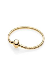 Mens 18K Yellow Gold plated Ball Clips Bracelets Original Box Set for 925 Silver Chain Bracelet for Women Wedding Jewelry2851616