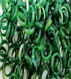 Natural handmade green jade agate rings shipp ing012346481413