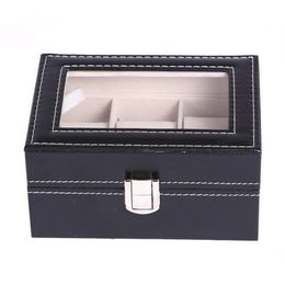 fashion PU Leather Watch Boxes 2 3 5 6 10 12 20 24 Grids Watch Storage Organiser Box Display Watch Case300C