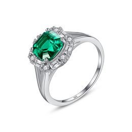 European Vintage Emerald Ring S925 Sterling Silver Shining 3A Zircon Fashion Brand Ring American Hot Popular Women High end Ring Jewellery Valentine's Day Gift spc