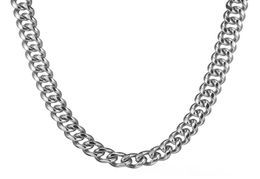 Granny Chic Fashion Silver 316L Stainless Steel 15mm Heavy Silver Curb Mens Cuban Chain Necklace Jewellery 7quot40quot2187993