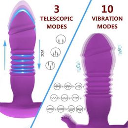 Invisible Adult Sexual Toy Wireless Remote Control Wearable g Spot Telescopic Thrusting Dildo Panty Vibrator for Women Female 230927