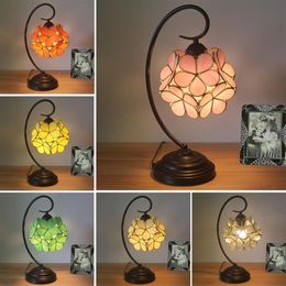 Glass Petals Table Lamp for Bar Restaurant Table Lamps Fashionable Japanese style Girl Wedding Cafe Warm Bedroom Bedside Light333f