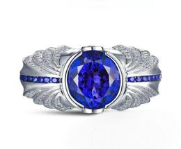 Victoria Wieck Brand Handmade mens turquoise Jewellery 4ct Sapphire 925 Sterling Silver Wedding Band Ring Gift 55 N21753247