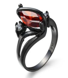 Creative 14KT Black Gold Horse Eye Ruby Ring 18K Gold Filled Emerald Pink Sapphire Jewellery Women Wedding Engagement Party Cocktail6900723