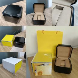 High Cases Quality Black Box Plastic Ceramic Leather Material Manual Certificate Yellow Wood Outer Packaging Watches Accessories Cases 2023 251020 Factory box