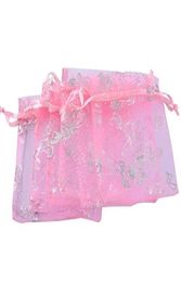 Pink Butterfly Organza Gift Bags Wedding Favour Bags Jewellery Pouches 7cm x9cm Small9141053