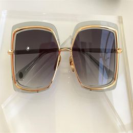 Square narcissus Sunglasses Satin Crystal Grey Grey Shaded Women Fashion Sun glasses UV400 Protection Eyewear with Box324v