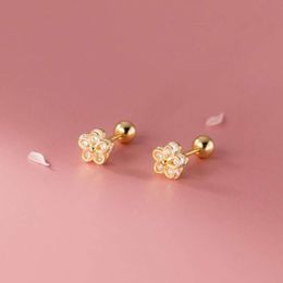 Stud Earrings For Women Girls Kids Zircon Flower Cute Small Earings Korean Style Fashion Jewellery designer earrings High quality 2024 gift