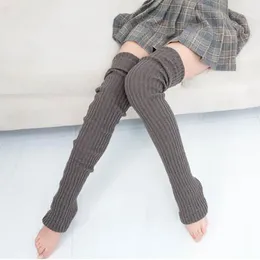 Women Socks Fashion Warm Knee High Winter Knit Solid Crochet Boot Beenwarmers Long