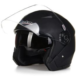 Ski Helmets Universal Motorcycle Helmet 34 AntiUV DUAL VISORS Scooter Vintage Double Lens Safety Moto DOT ECE 231213