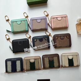 Designer Ophidia purse keychain wallet Womens key coin mens printing The letters Zipper wallet card holder Leather luxury small zippy wallets