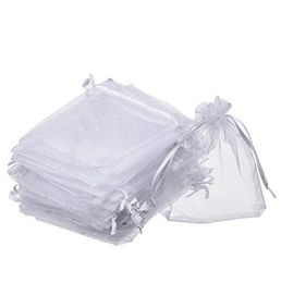 100 PCSlot WHITE Organza Favour Bags Wedding Jewellery Packaging Pouches Nice Gift Bags FACTORY8831742