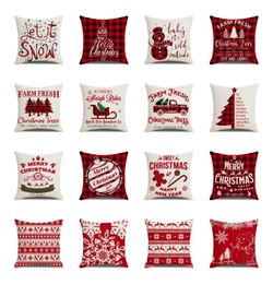 Christmas lattice Pillow Case linen 4545cm pillow cover home Textiles sofa cushion cover office Christmas decorations T2I527647440235