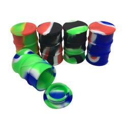 Oil Drum Barrel Container Nonstick 26ml Silicone Dab Storage Container Jar Screw Top 20pcslot Mixed Color5292792