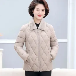 Women's Trench Coats Mother Plus Velvet Padded Cotton-padded Jacket Women Winter 2024 Middle-Aged Loose