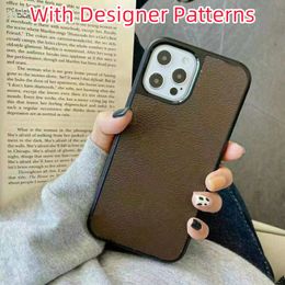 Fashion Leather Phone Cases For iPhone 15 Pro Max 14 13 12 11 L mini XR 7 8 PLUS Letter Brown Floral Designer Back Cover Luxury Mobile Shell Full coverage Protection Case