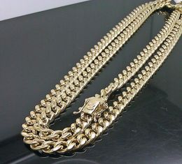 10k Gold Chain Miami Cuban Necklace Link Rope 24 inch 6mm Yellow Gold Link8005498