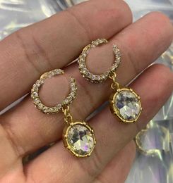 Women Crystal Dangle Earring Designers Jewellery Diamond Earrings Ear Studs Luxury Hoops Fashion Gold Water Drop Love Earrings G B I6584241