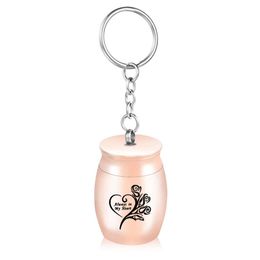 30x40mm 5 Color Mini Cremation Urn for Ashes Pet Human Memorial Urns Keychain Rose Flower Ashes Funeral jar -Always in my Heart2241