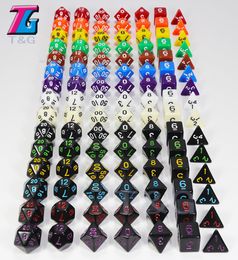 7 DD Die Acrylic Polyhedral Dice Set 15 Colors RPG DND Board Game1946433