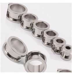 100PcsLot Mix 210Mm Cheap JewelryStainless Steel Screw Ear Plug Flesh Tunnel Piercing Body Jewellery 9Mgx04917567