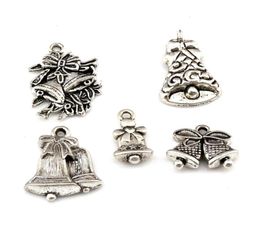 100Pcs Antique Silver Alloy Mix Christmas Bell Charms Pendants For Jewellery Making Bracelet Necklace DIY Findings A6496572307