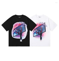 Men039s T Shirts Purple Basketball Frame Print London Shirt Casual Men Women High Quality Streetwear TShirt Hip Hop7364152