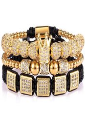 Imperial Crown King Mens Bracelet Pave CZ Gold Bracelets for Men Luxury Charm Fashion Cuff Bangle Crown Birthday Jewelry9465676