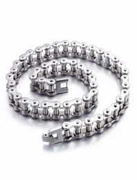 SDA Cool 316L Stainless Steel Biker Chain Necklace Men Women Simple Motorcycle Chain Jewellery 10mm Wide High Polish1785303