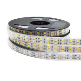 Strips 5m Double Row RGB LED Strip Waterproof 120LEDs m White PCB RGBW RGBWW Warm Light DC 12V 24V IP30 IP67277F