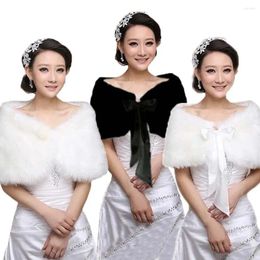 Scarves Faux Fur Plush Bowknot Shawl Pearl Korean Style Bride Shoulder Fake Collar Dress Soft Cloak Bow