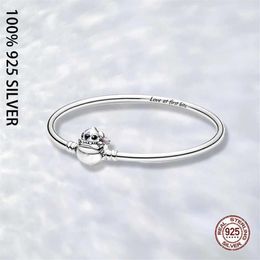 Charm Bracelets Fit Original Real 925 Sterling Silver Pan Moments Stitch Biting Clasp Bangle For Women Fashion Luxury DIY Bracelet222c