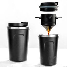 Coffee Philtres Reusable Philtre Portable Travel Mug Set Handmade Dripper Tea Cup Pot Coffeeware Camping Product 231214