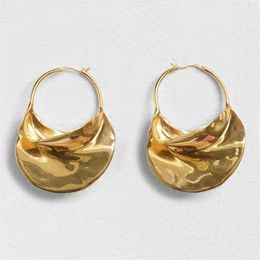 Irregular Metal Basket Large Hoop Earrings For Women Big White Enamel Statement Huggie Earrings Nickel whole Bijoux221t