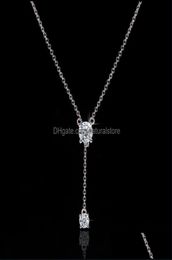 Pendant Necklaces Pendants Jewelry Ll Romantic Long Lab Diamond Real 925 Sterling Sier Party Wedding Ch 4T5046097