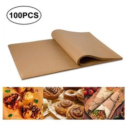 100 PCS Parchment Paper Sheets Precut Unbleached Baking NonStick Cookie Sheet TB Y200612244J