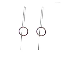 Stud Earrings 925 Sterling Silver Round Ring Long For Woman Piercing Luxury Jewelry Wholesale Items With Money